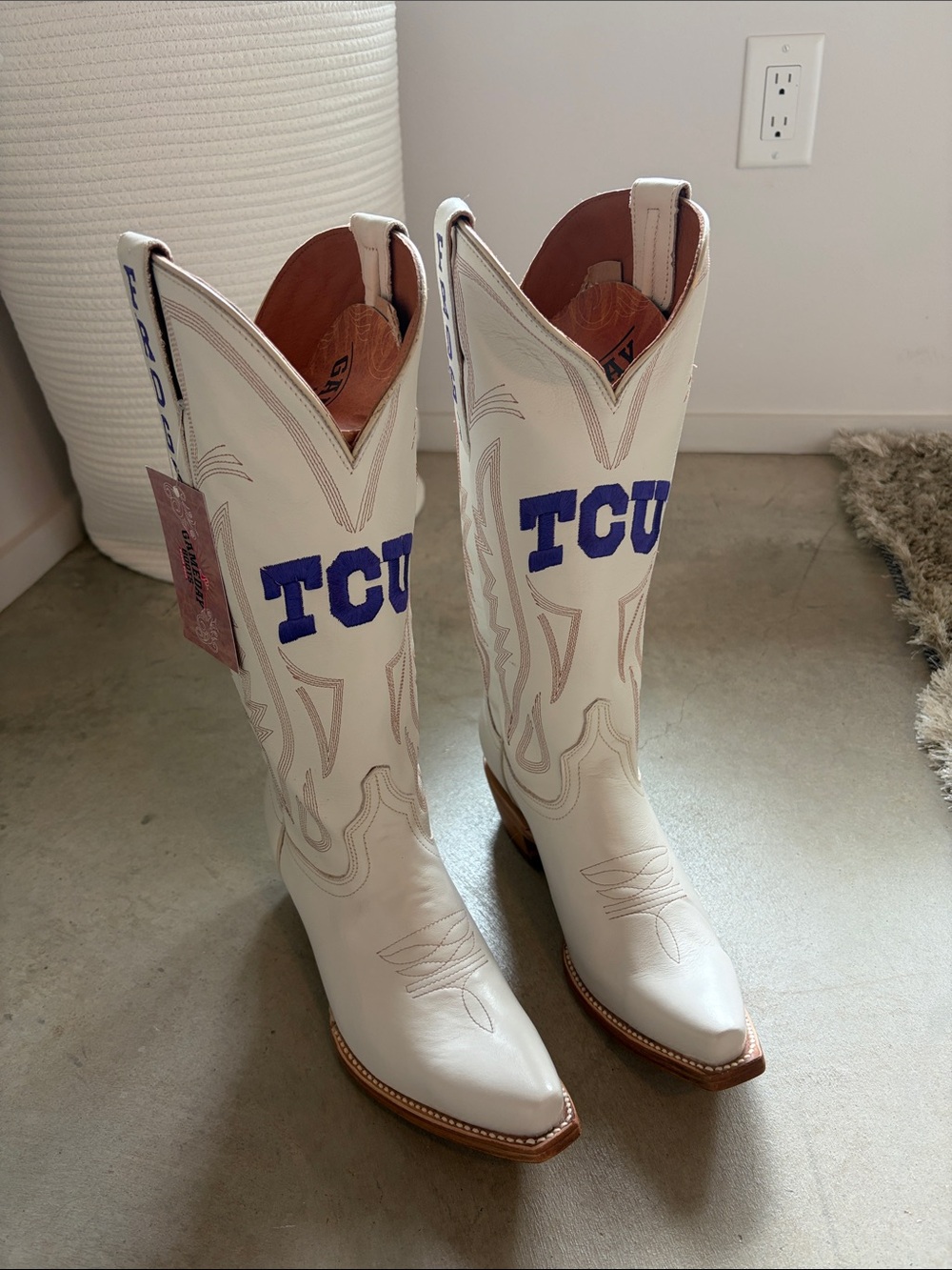 White Brand New TCU GameDay Cowboy Boots Size 9